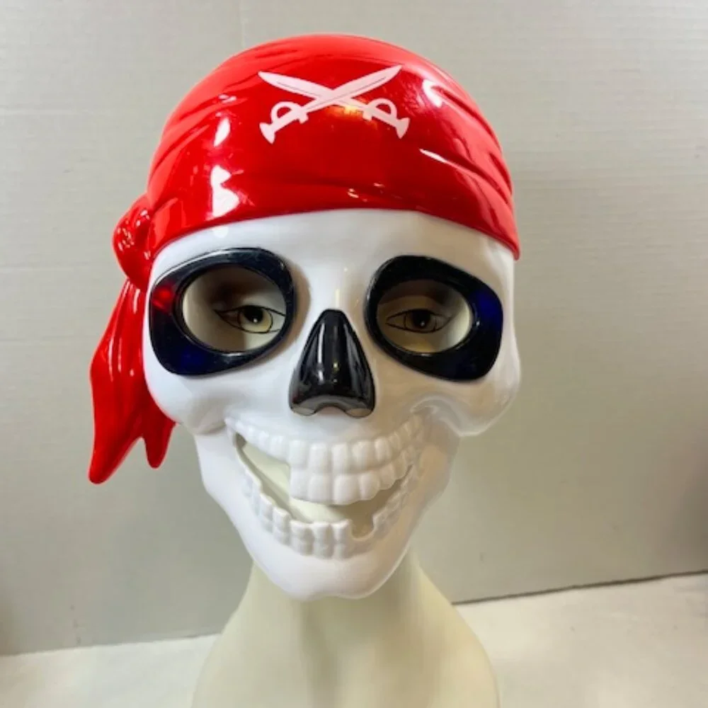 Pirate Skull Light-Up Mask Hard Plastic Halloween Party Adult/Youth